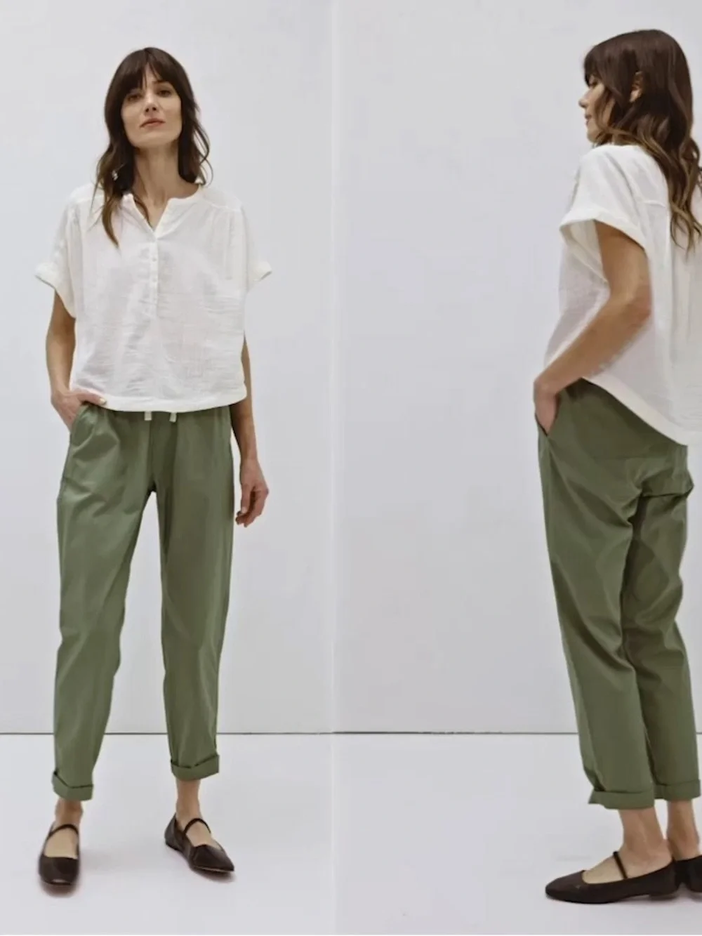 Pact Olive Drawstring Organic Cotton Lightweight Pants - Picture 1 of 6